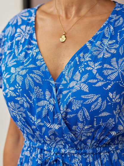 Susan Maxi Dress - Blue & White Floral Print