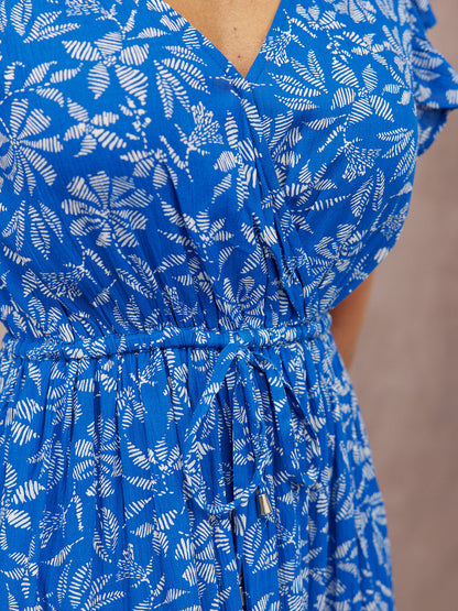Susan Maxi Dress - Blue & White Floral Print