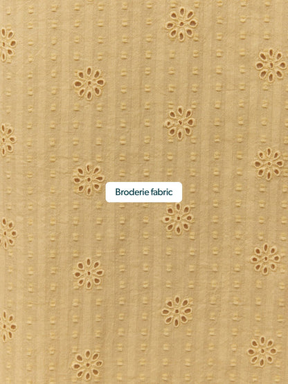 Allegra Broderie Button Through Dress - Yellow