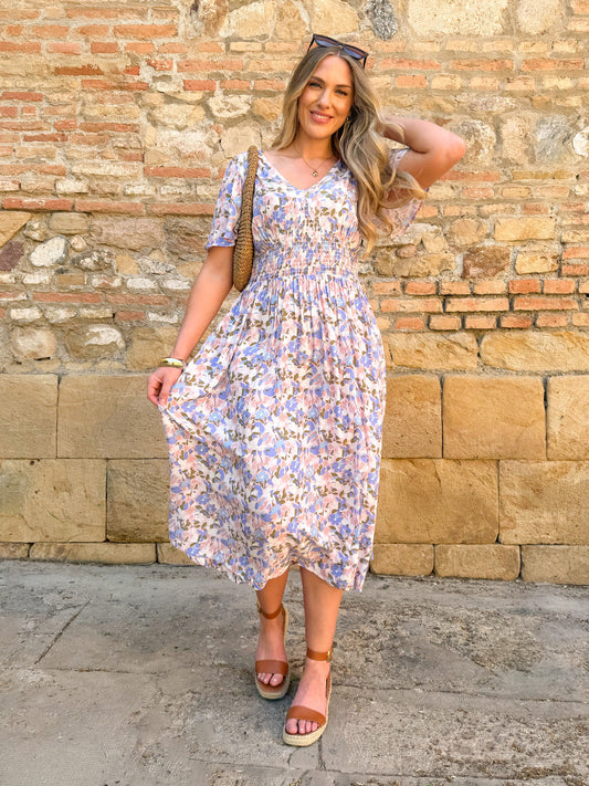 Maddie Short Sleeve Dress - Floral Print
