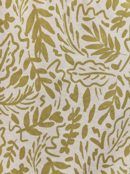 Fern Relaxed Dress - Ecru & Green Leaf Print