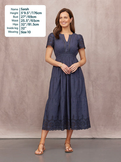 Georgie Cotton Summer Dress - Dark Navy