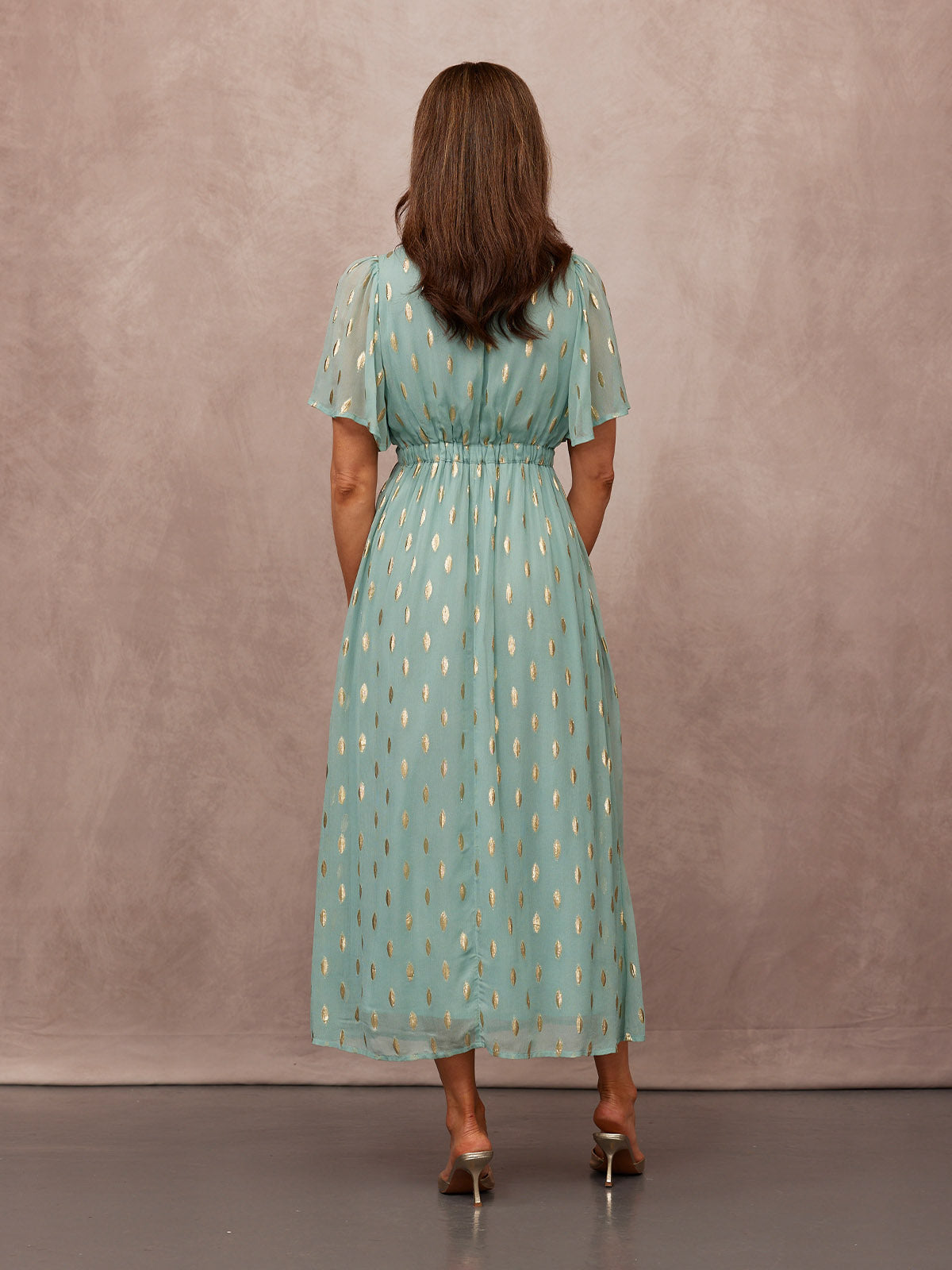 Helena Lurex Dress - Mint/Gold