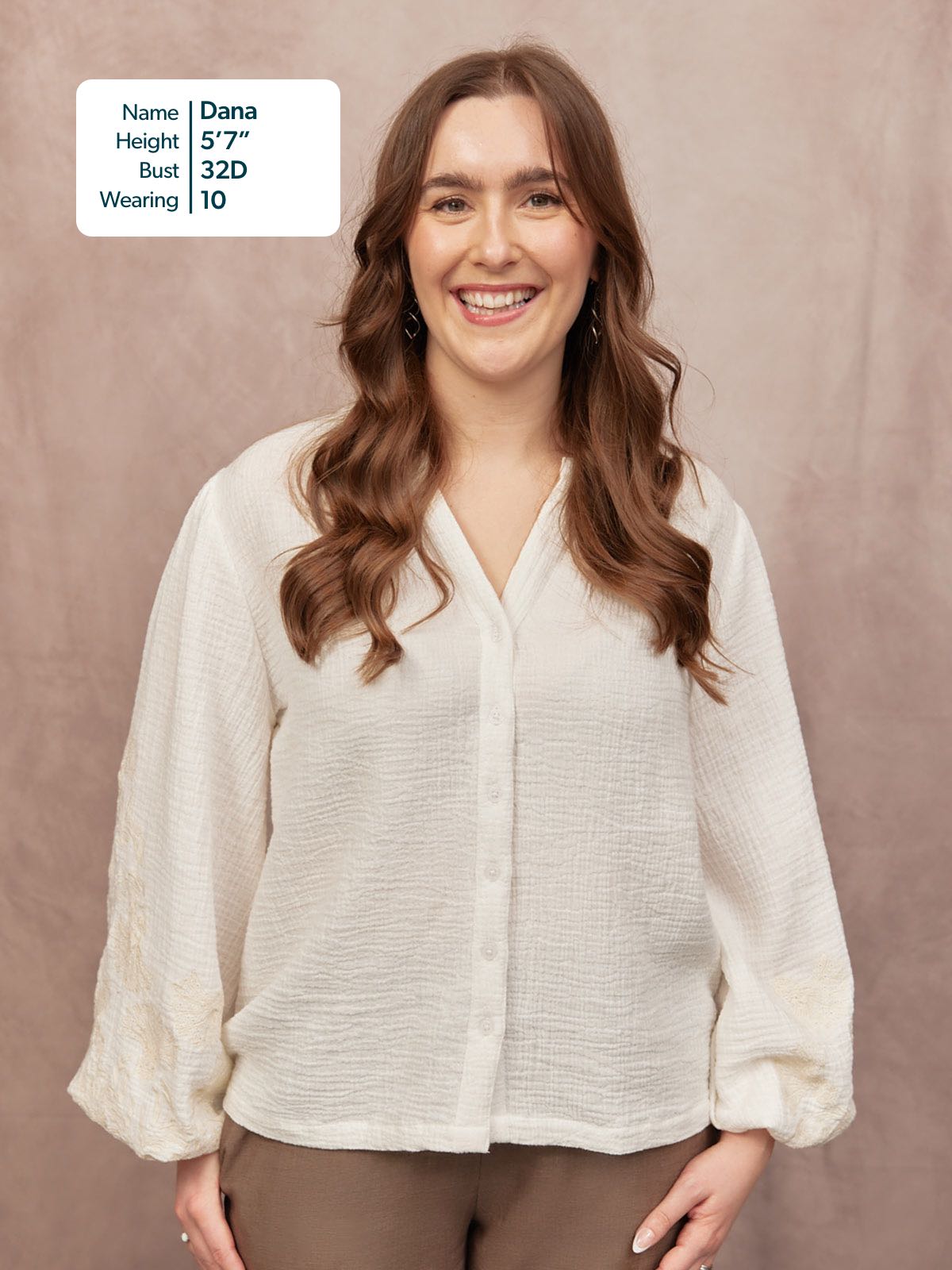 Jayne Embroidered Sleeve Blouse - Ecru