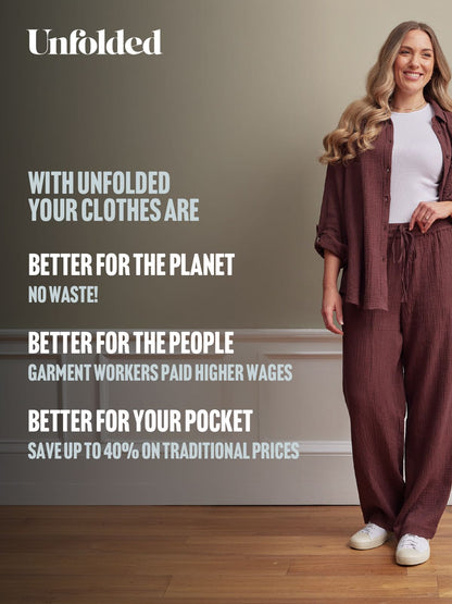 Joy Cotton Crinkle Trouser - Brown