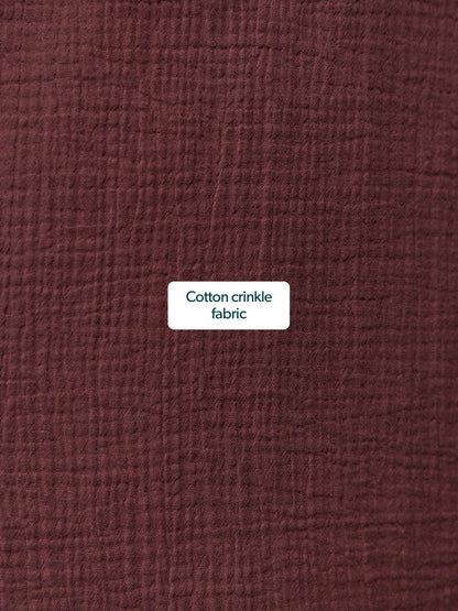 Joy Cotton Crinkle Trouser - Brown