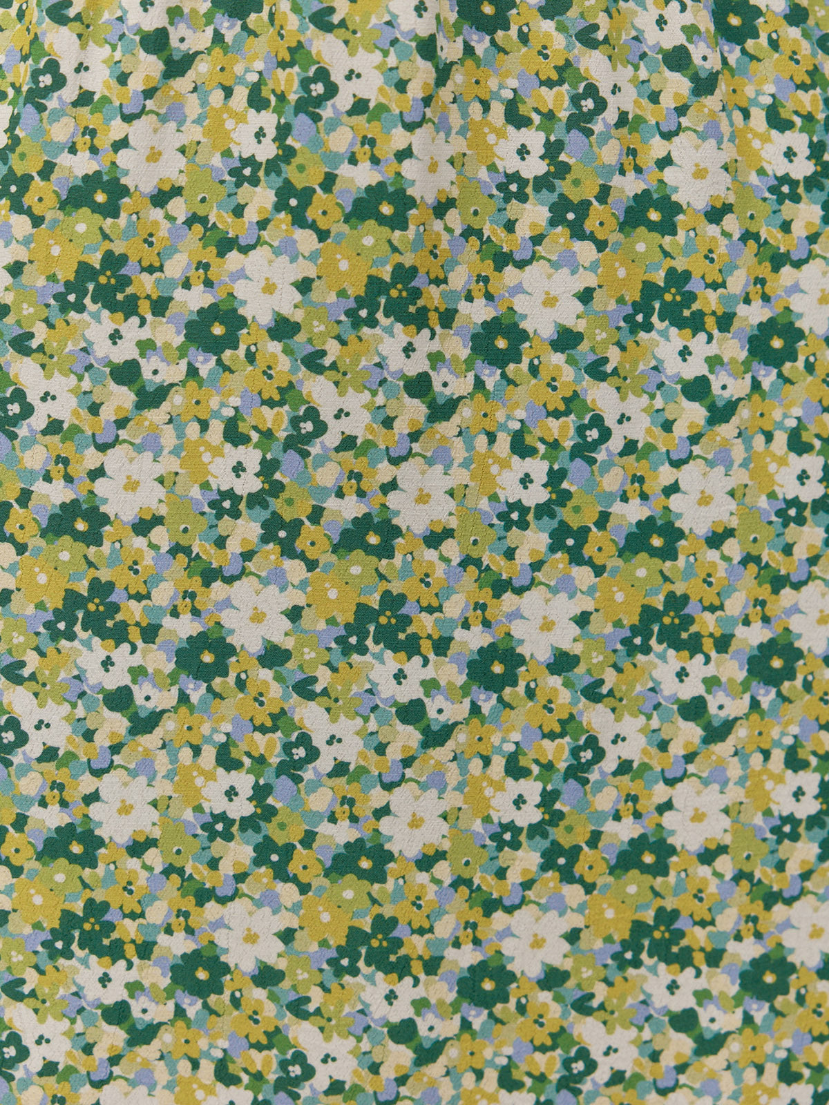 Maddie Short Blouson Sleeve Dress - Green Micro Floral Print