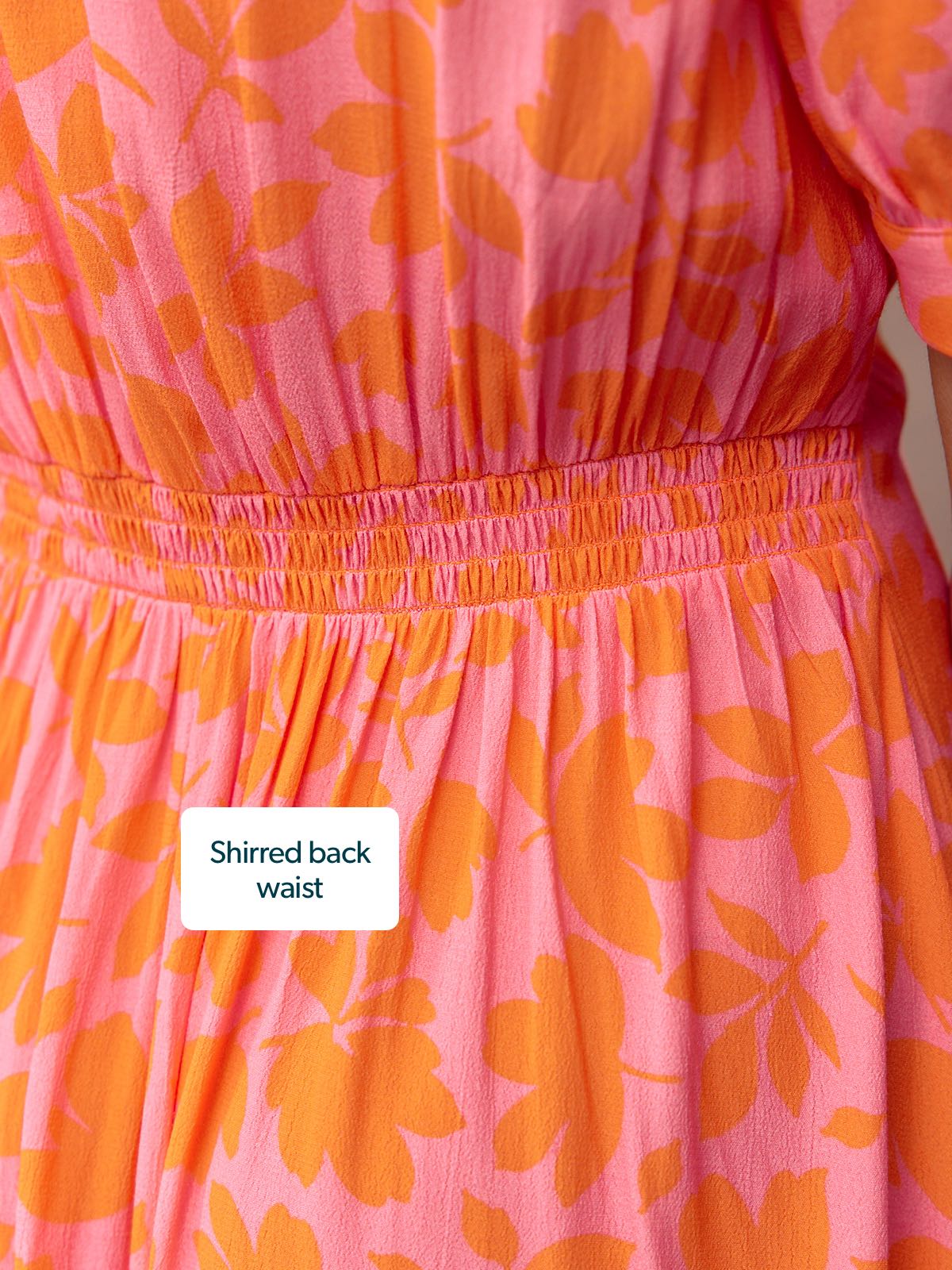 Sally Grace Tie Sleeve Dress - Pink & Orange Floral Print