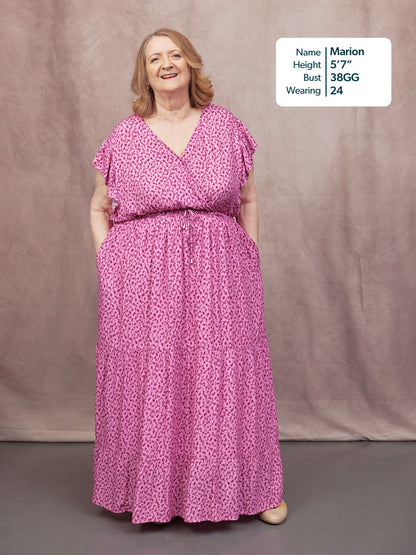 Susan Maxi Dress - Pink Dot Print