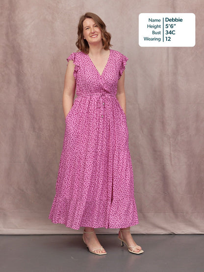 Susan Maxi Dress - Pink Dot Print