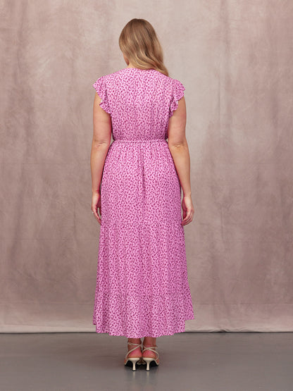 Susan Maxi Dress - Pink Dot Print