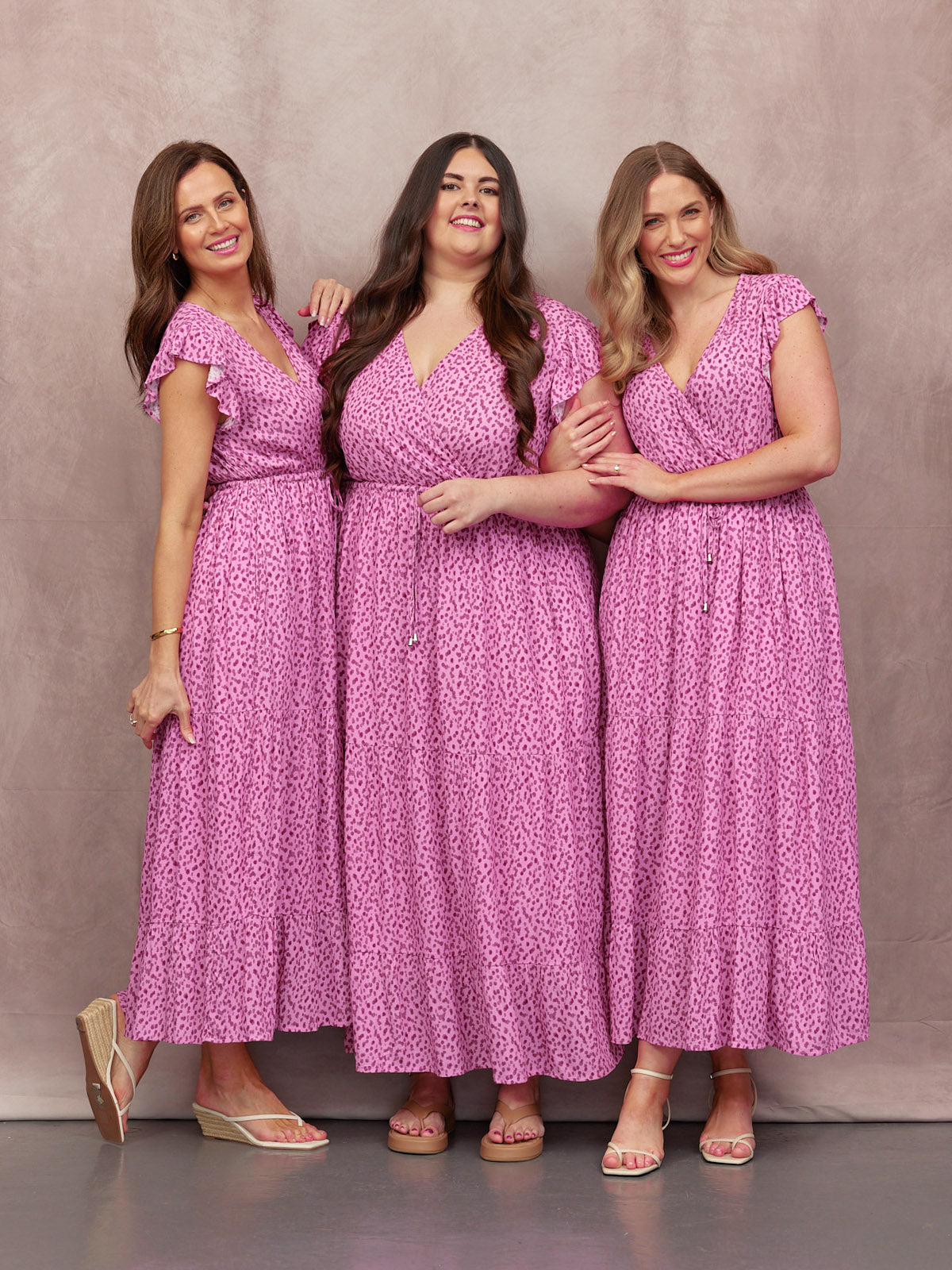 Susan Maxi Dress - Pink Dot Print