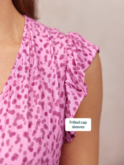 Susan Maxi Dress - Pink Dot Print