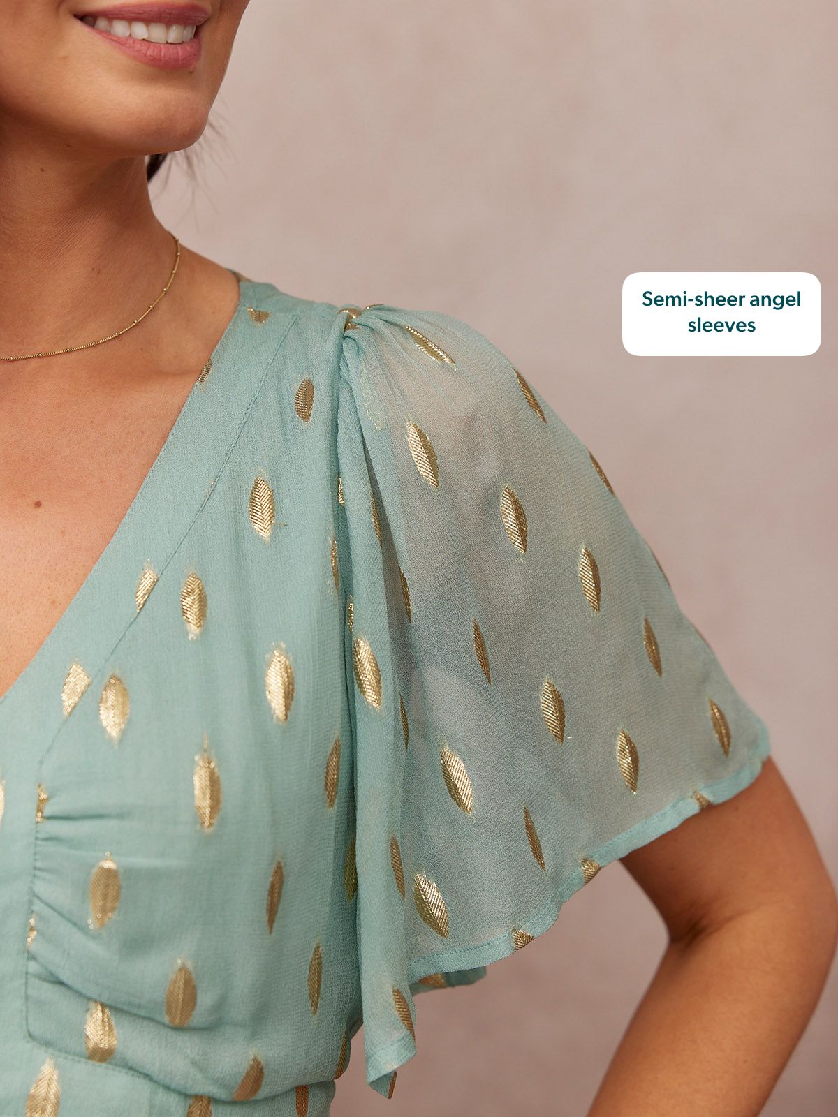 Helena Lurex Dress - Mint/Gold