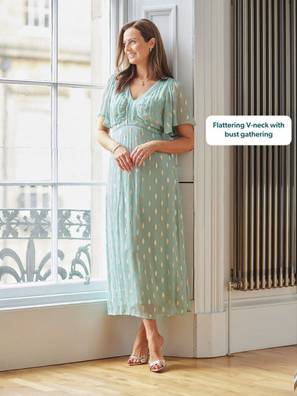 Helena Lurex Dress - Mint/Gold
