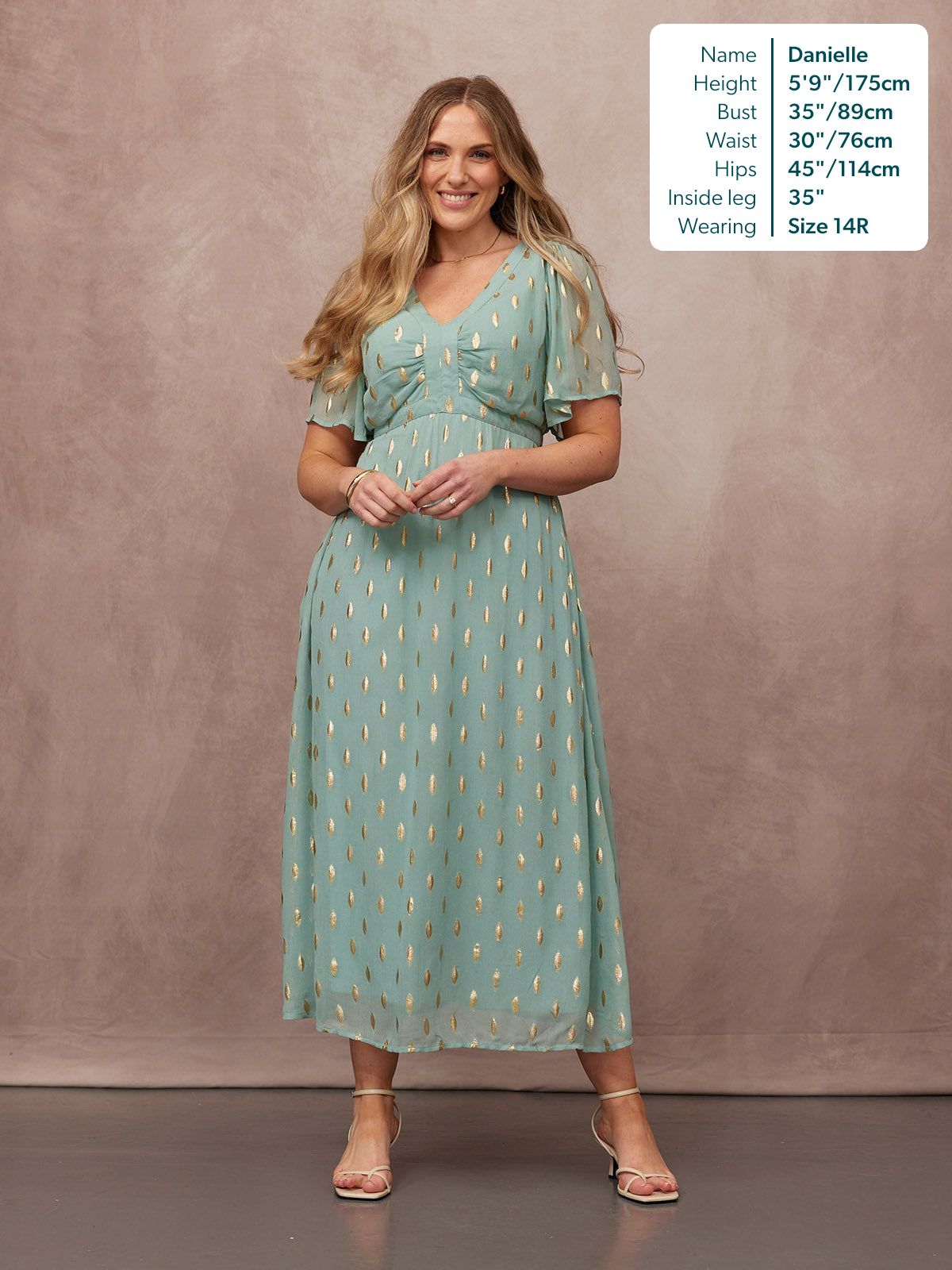 Helena Lurex Dress - Mint/Gold