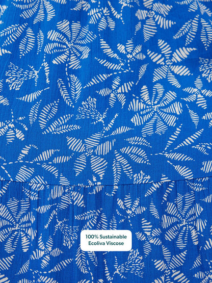 Susan Maxi Dress - Blue & White Floral Print