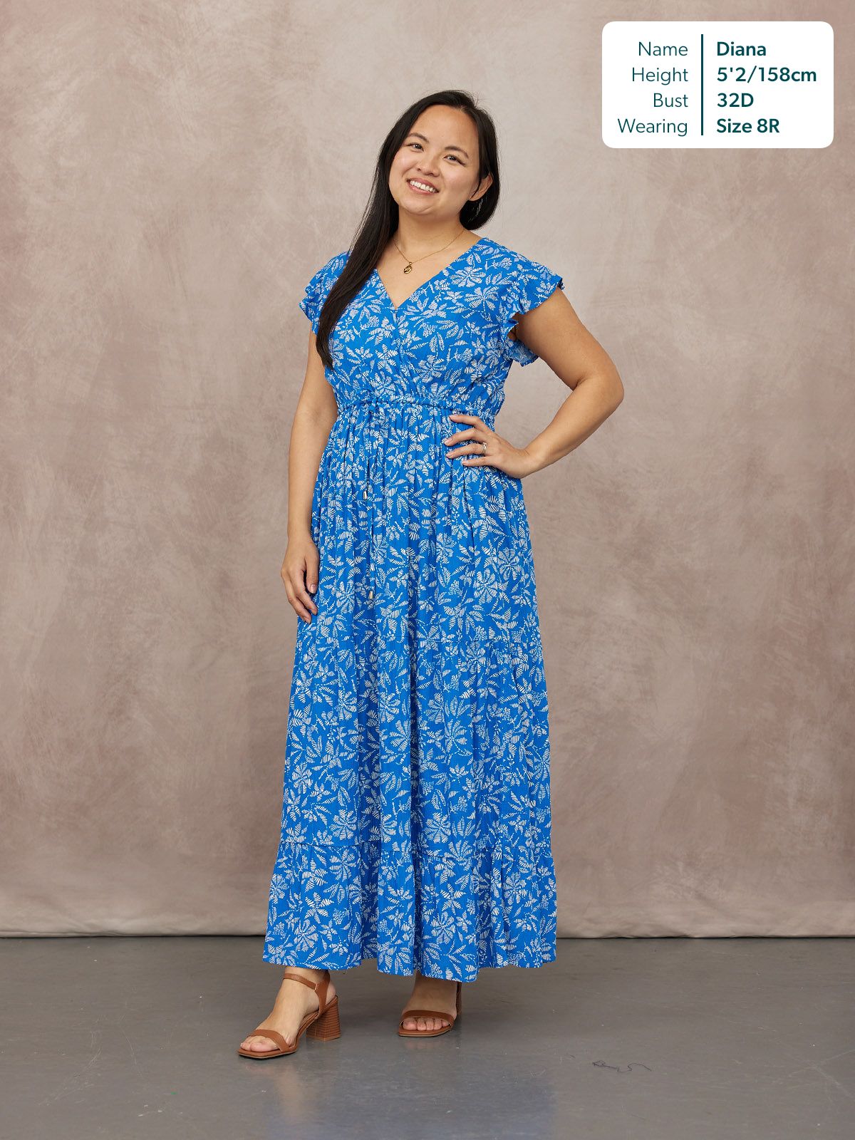 Susan Maxi Dress - Blue & White Floral Print