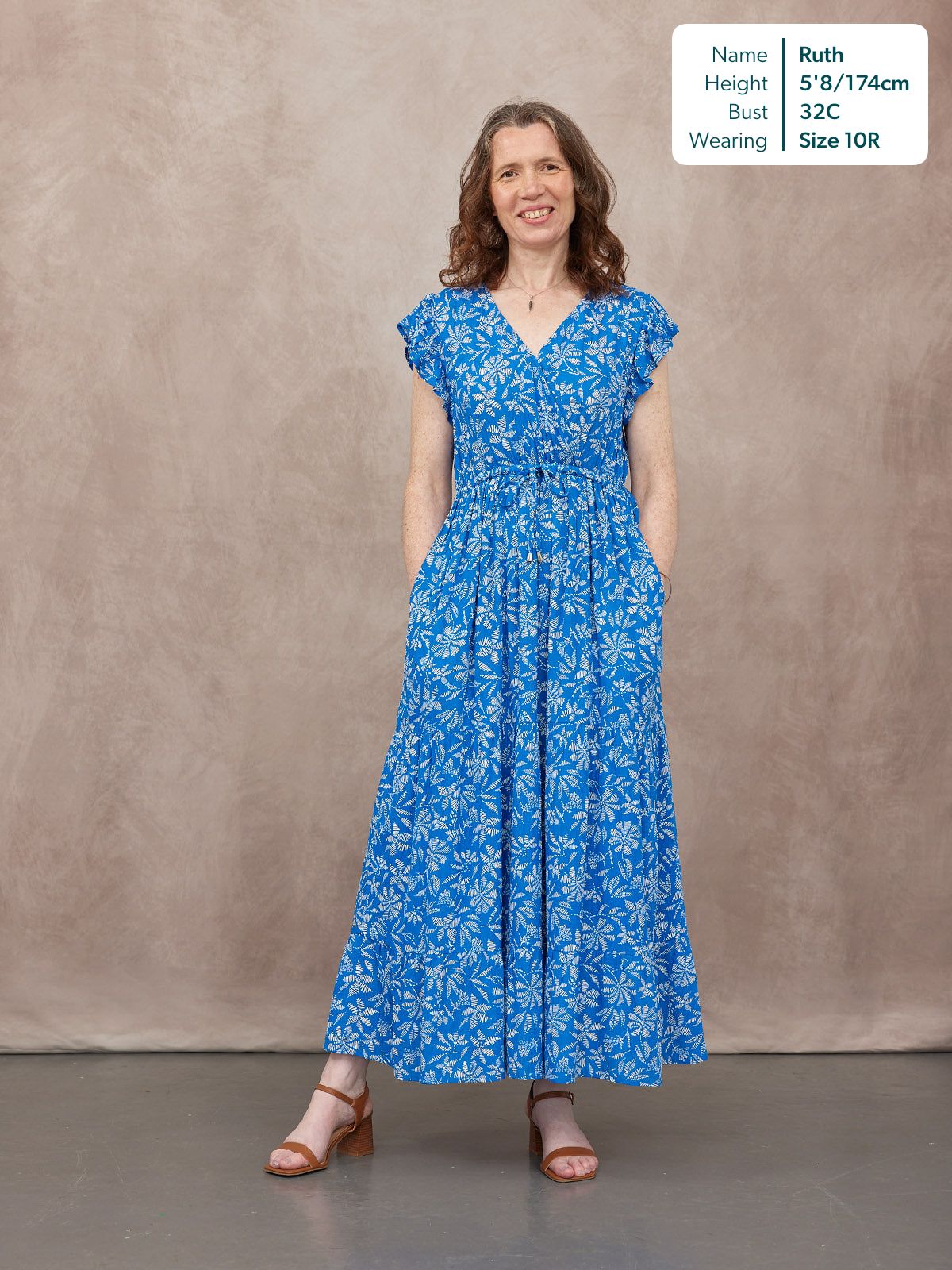 Susan Maxi Dress - Blue & White Floral Print
